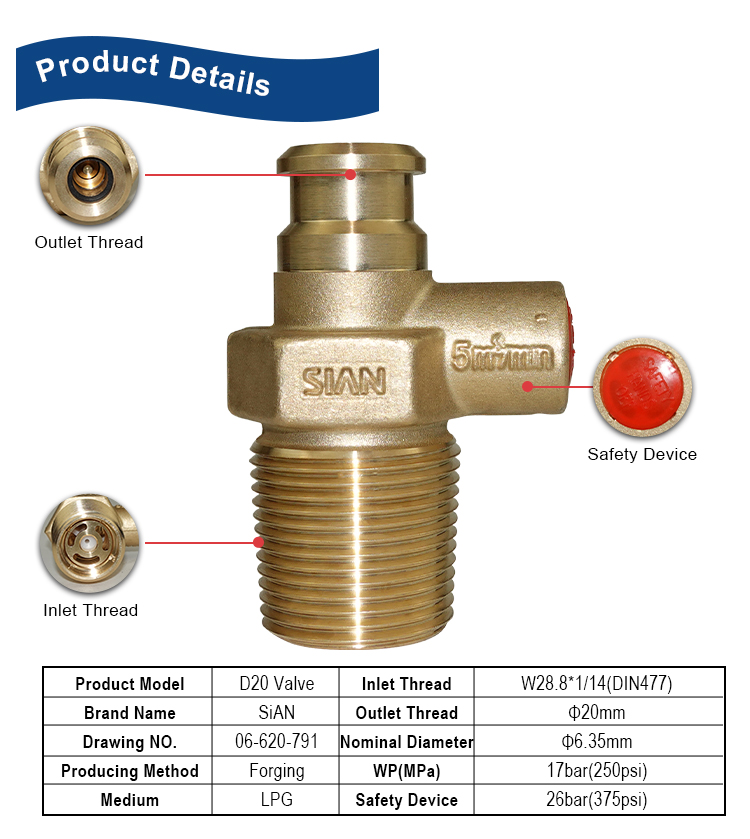 SiAN LPG Cylinder D20 Compact Valve (2) SiAN LPG Cylinder D20 Compact Valve (2)